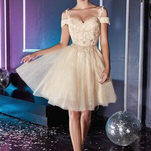 NEW CHAMPAGNE COLOR PARTY Sweetheart Neck A-Line Shape Prom Dress CD0132